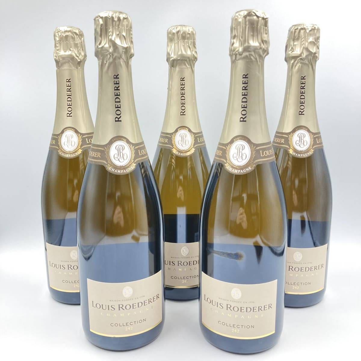 ☆未開栓 5本おまとめ ルイ・ロデレール コレクション242 LOUIS ROEDERER☆容量750ml/アルコール分12%/シャンパーニュ/ COLLECTION/DD5