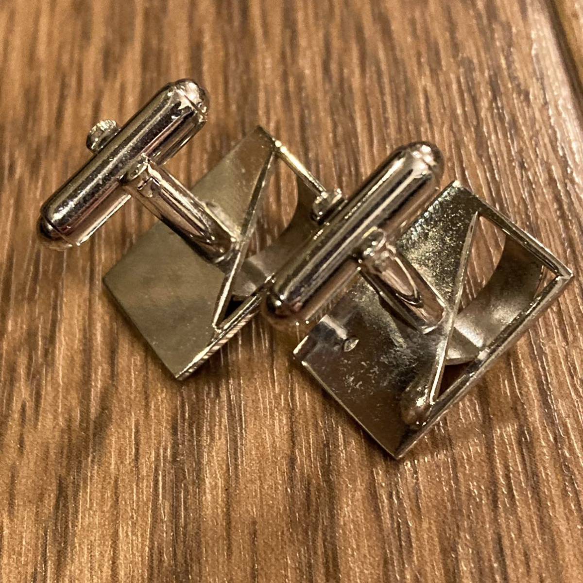  free shipping US Vintage cuff links silver tone 
