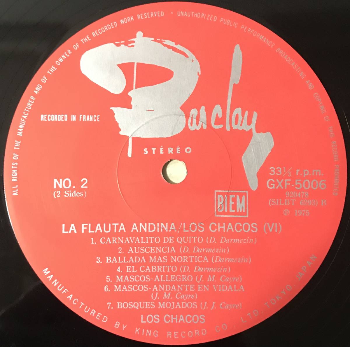 [ LP / レコード ] Los Chacos / La Flauta Andina ( World / Folk ) 民族音楽 シリーズ 中村とうよう 小泉文夫 ワールド フォーク_画像4