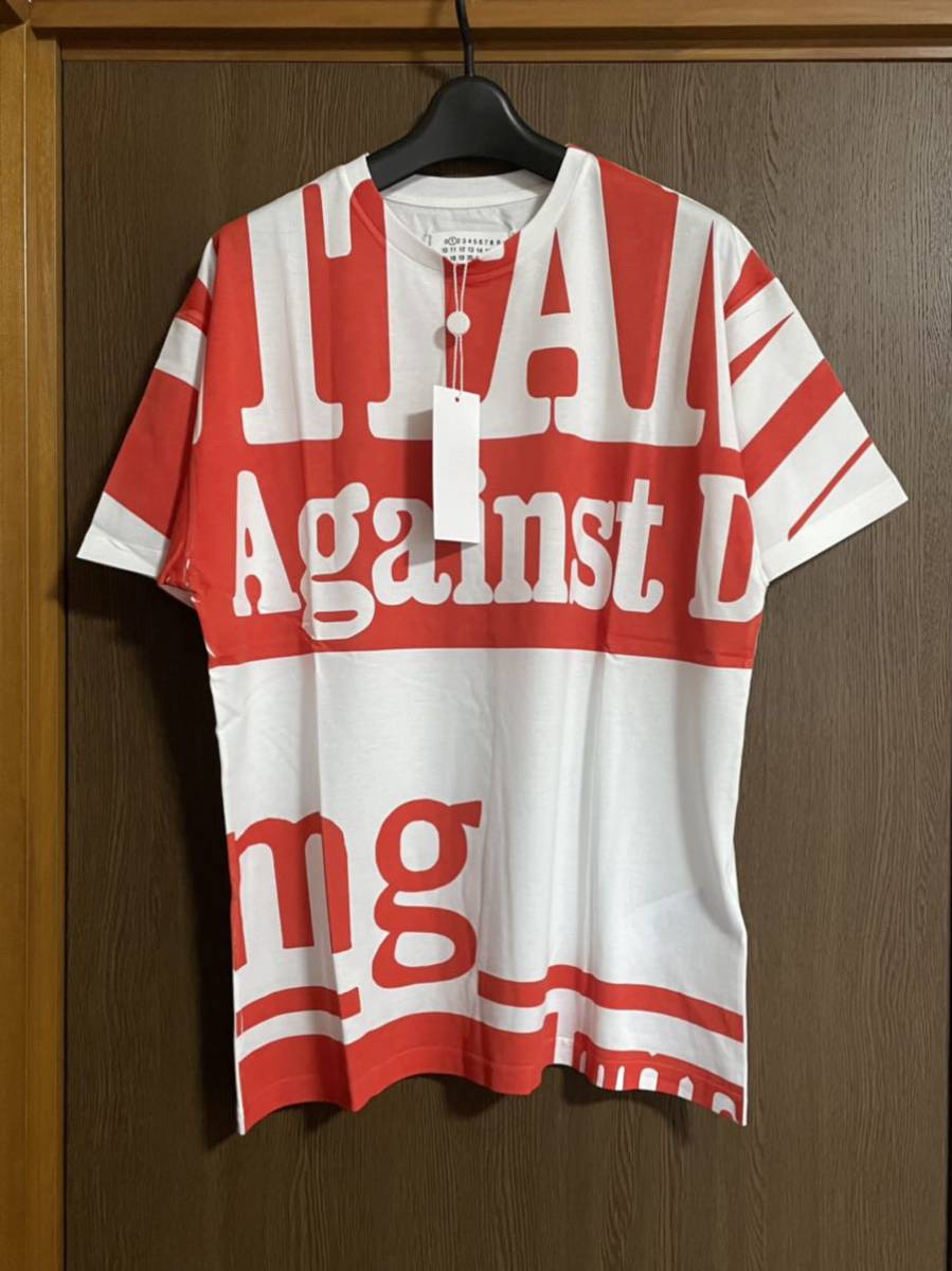 白XS新品 メゾンマルジェラ グラフィック オーバーサイズ Tシャツ 半袖