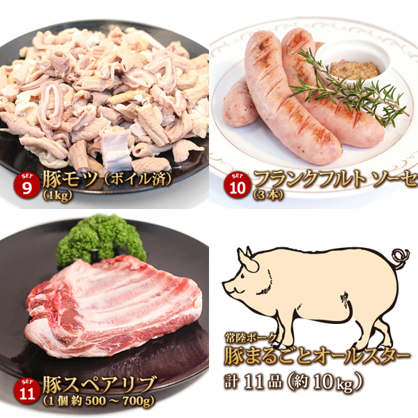 1円 1数 常陸ポーク 豚まるごと 約10kg 豚肉 ブロック スライス ロース 