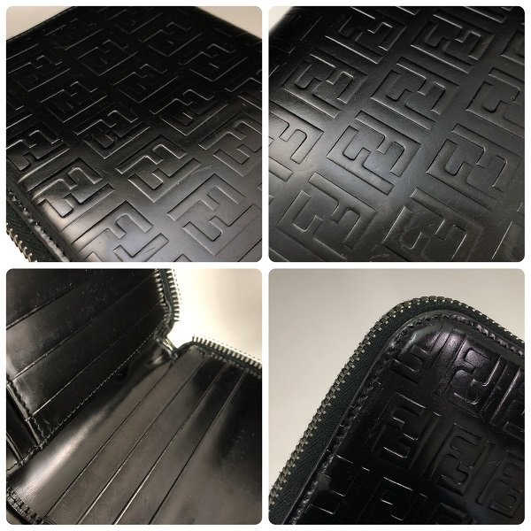 FENDI フェンディ ズッカ柄 エナメル ラウンドジップ 財布 二 FENDI フェンディ ズッカ柄 エナメル ラウンドジップ 財布 二
