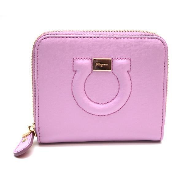 に値下げ! フェラガモ ラウンドジップ折り財布 LILAC パープル - 通販