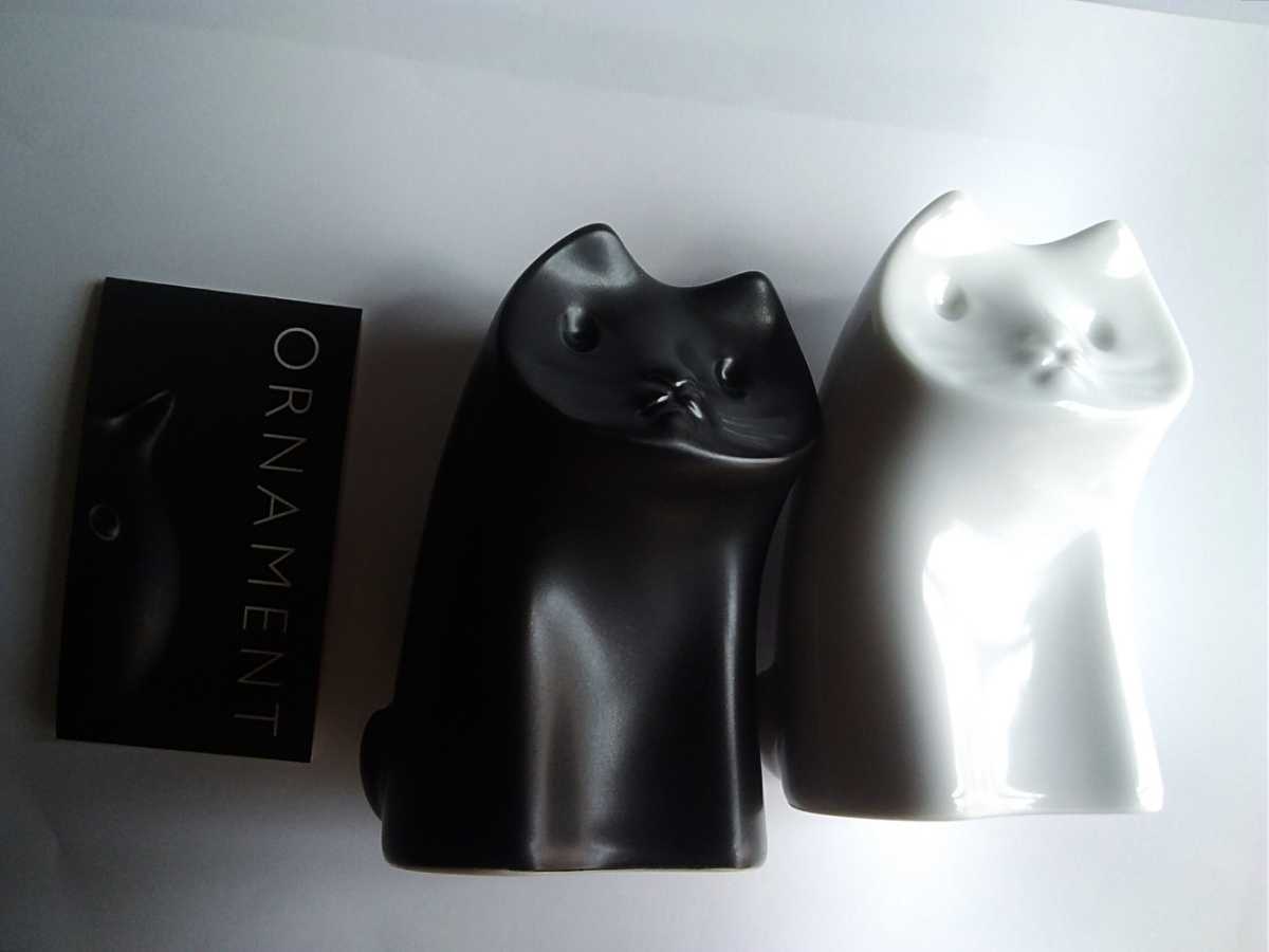森正洋　猫　オーナメント　★白猫　黒猫　陶器置物　1964年デザイン復刻