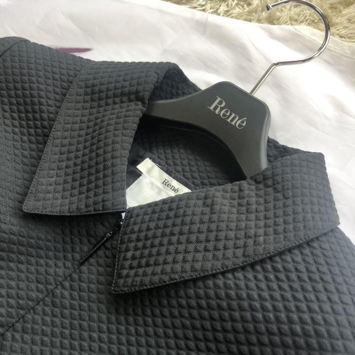 美品】Rene コートワンピース フレア ブラック えり TISSUE 36