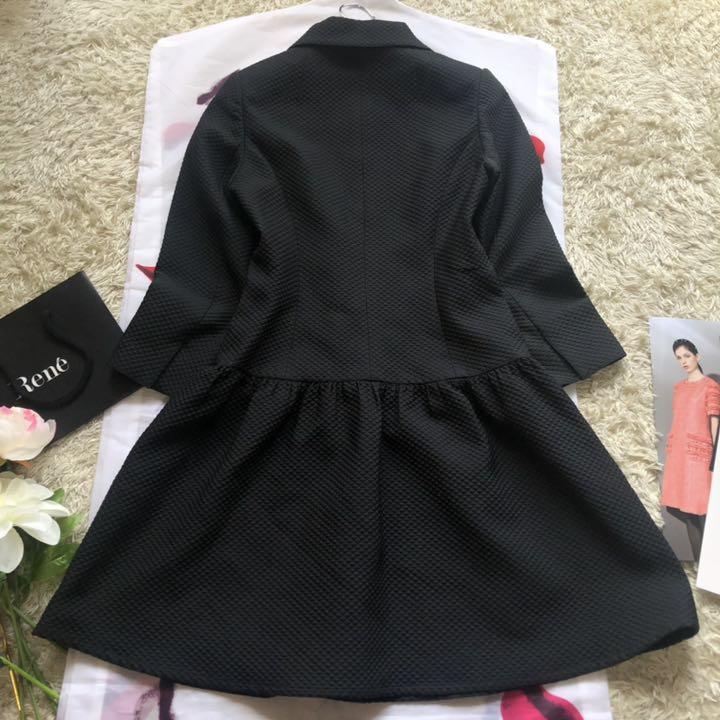 美品】Rene コートワンピース フレア ブラック えり TISSUE 36 | www