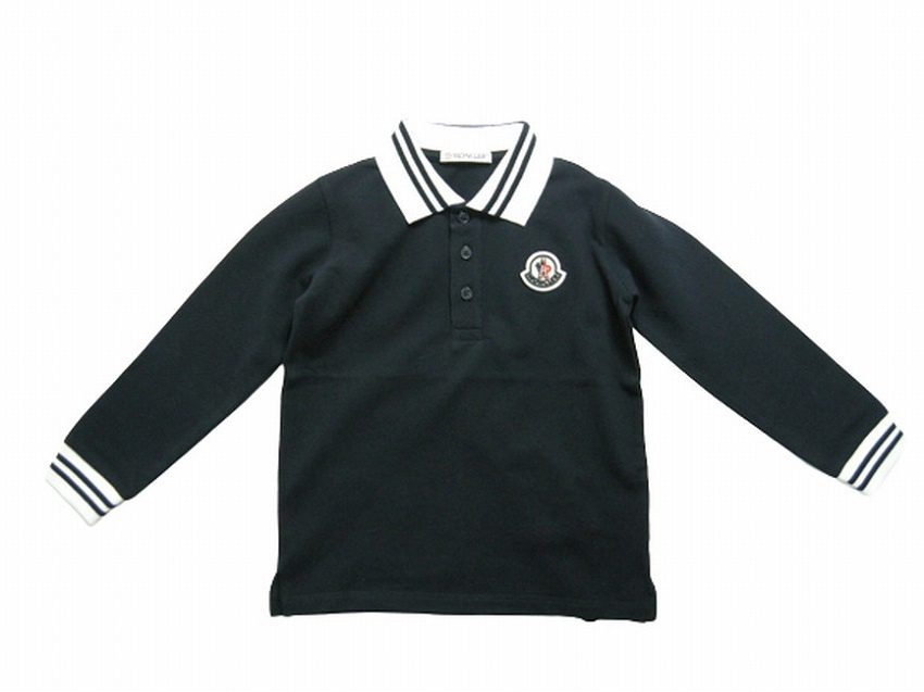 ベビー2A(子供2才相当)新品 本物 モンクレールMAGLIA POLO MANICA L長袖ポロシャツ/鹿の子長袖TシャツMONCLERキッズ赤ちゃん/女の子/男の子