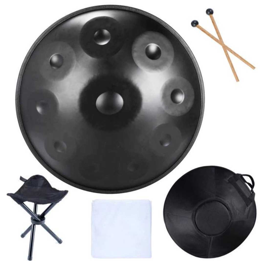 Handpan ハンドパン 9音 ブラック 黒 55.6×25センチ lram-fgr.ma