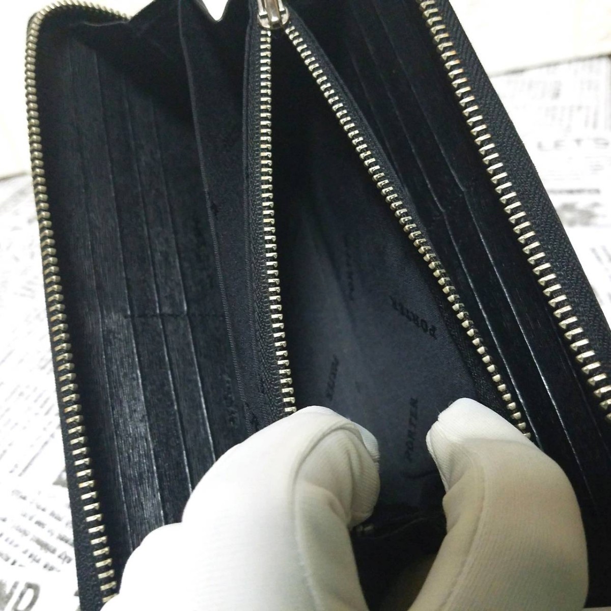 美品】ポーター 長財布 PORTER CURRENT カレント ブラック ロング