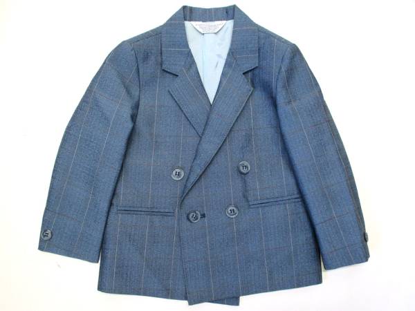 キッズ　ダブルカラー　スーツ　ジャケット＆パンツ　3T　ブルー　フォーマル_画像1