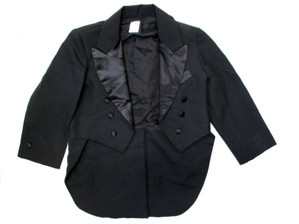 キッズ　タキシード　スーツ　ジャケット＆パンツ　セット　3T　(90cm)　ブラック　USA製_画像1