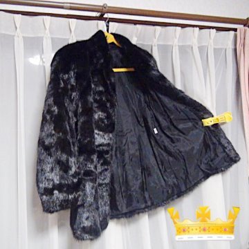 大きなサイズのミンクのコート新品（１５） ブラック