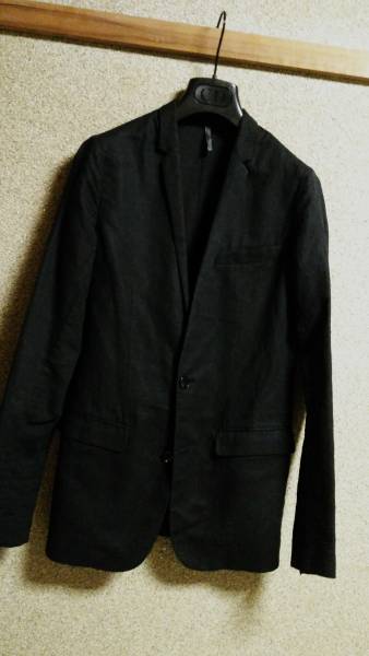 【オープニングセール】 ナローラペルカジュアルジャケット黒 Hommeディオールオム Dior 国内正規美 38 メンズ 10H ブラック 唯一の薄手テーラードコットン スーツ その他