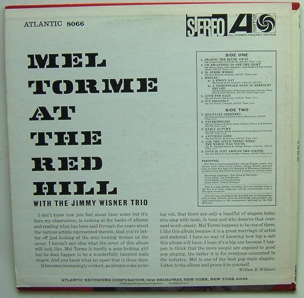 ◆ MEL TORME / At The Red Hill ◆ Atlantic SD-8066 (green/blue) ◆_画像2