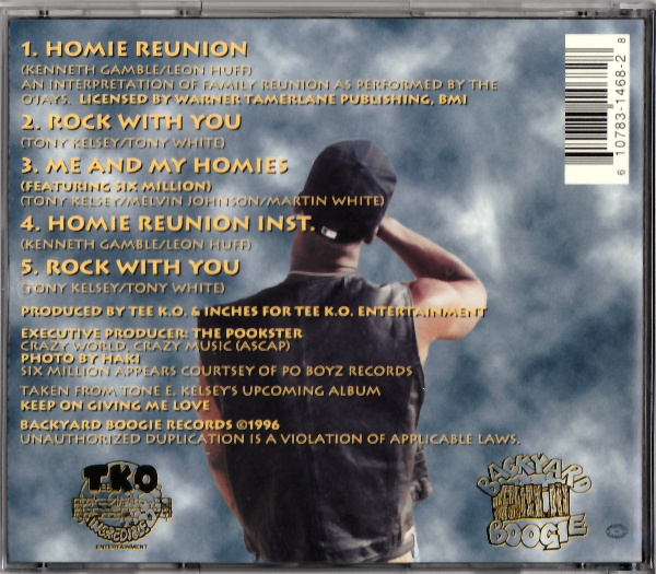 TONE KELSEY - HOMIE REUNION [EP] '96 O'JAYS ''FAMILY RUNION'' ZAPP ''BE ALRIGHT'' インディ 傑作 GANGSTA R&B/SOUL/SMOOTH G-FUNK_画像2