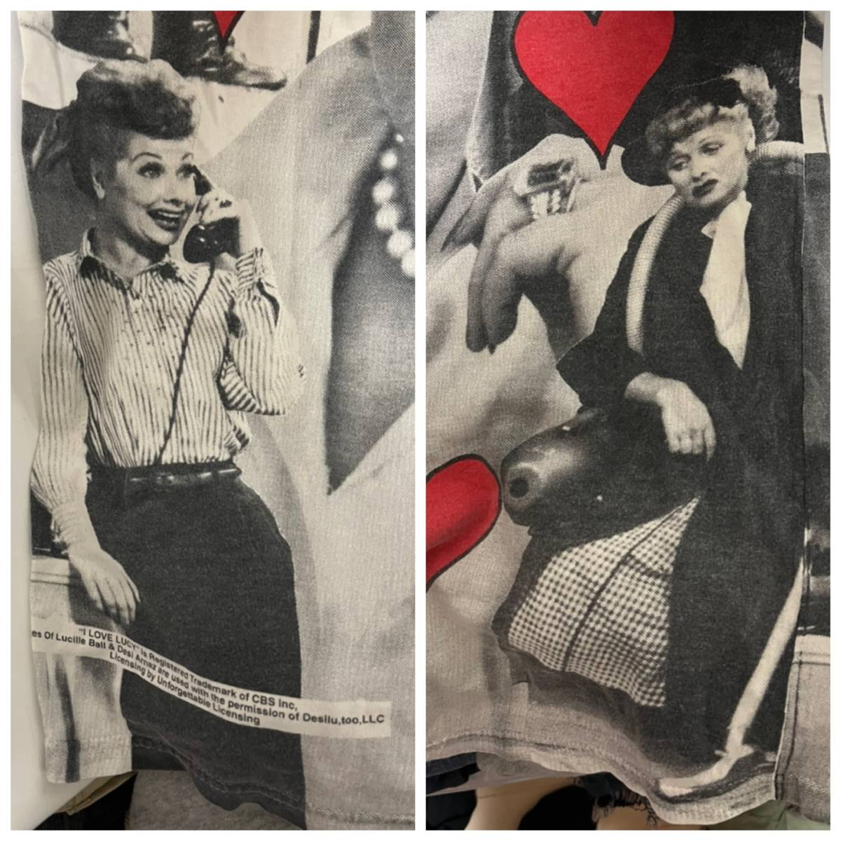 90s LUCILLE BALL ルシル ボール & DESI ARNAZ デジ アーナズ I LOVE LUCY Tシャツ M (M-6-16)_画像4