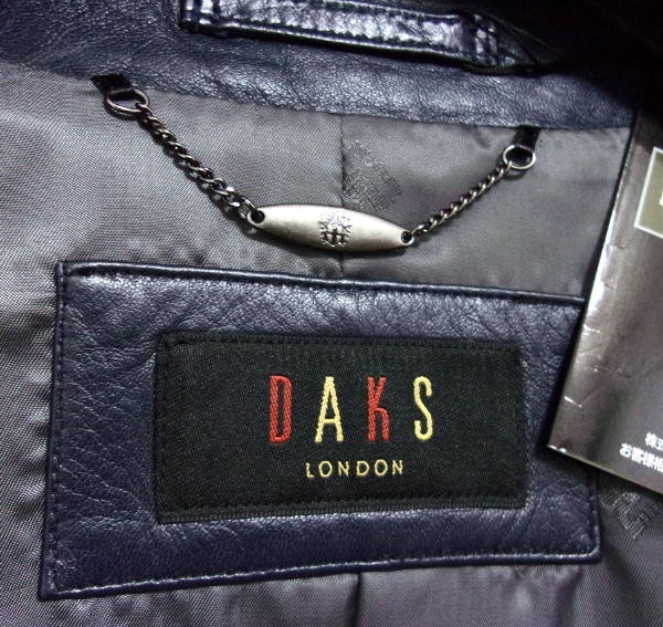 新品★送料無料★DAKS LONDON★ダックスロンドン★レザージャケット★LL★ネイビー★羊革★定価13万+税_画像6