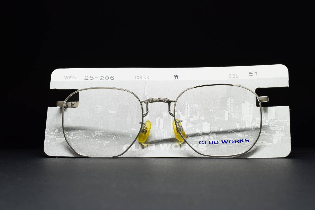 デッドストック CLUB WORKS 25-206 W 51-20 メガネ サングラス フレーム ミル打ち 彫金模様 日本製 ヴィンテージ 恵那眼鏡 ENA_画像9