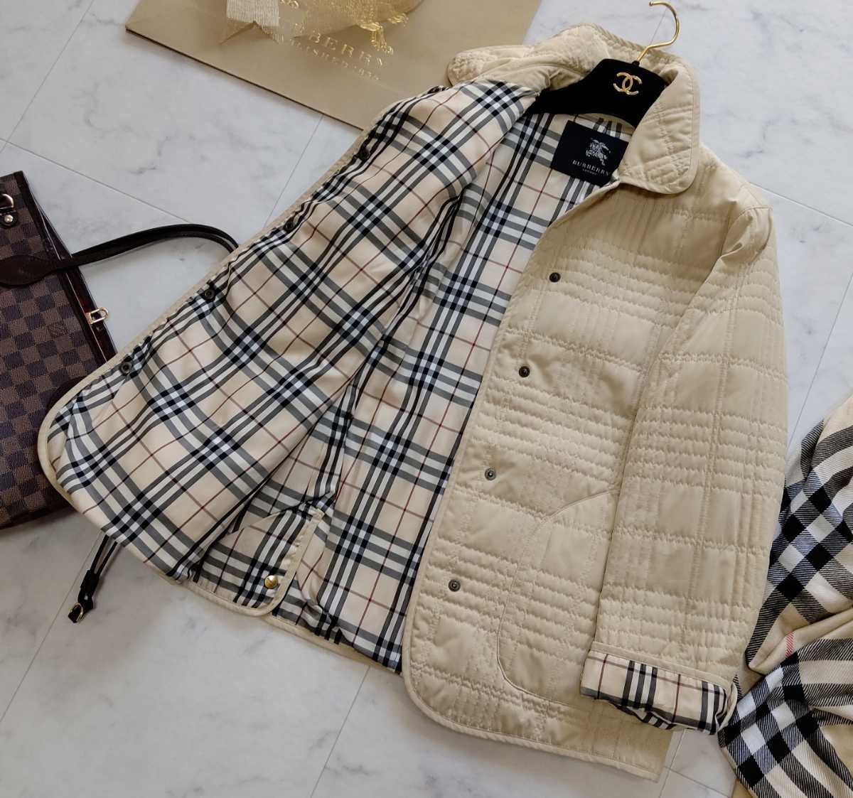 BURBERRY バーバリーロンドンノバチェック キルティングジャケット 38-