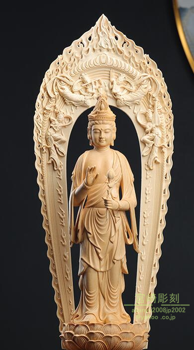 稀少珍品 大勢至菩薩 仏師で仕上げ品 仏壇仏像 彫刻工芸品 木彫仏像
