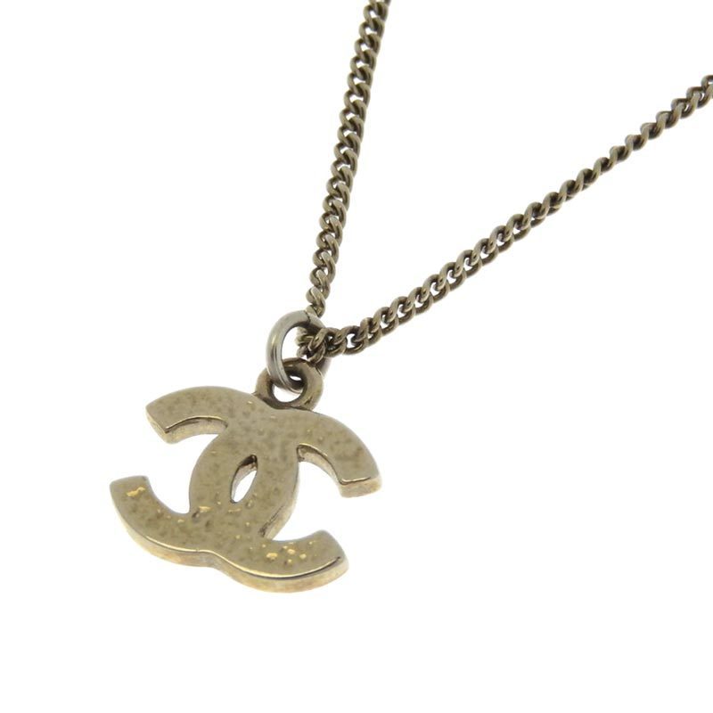 シャネル CHANEL ココマーク ネックレス ラインストーン シルバー色