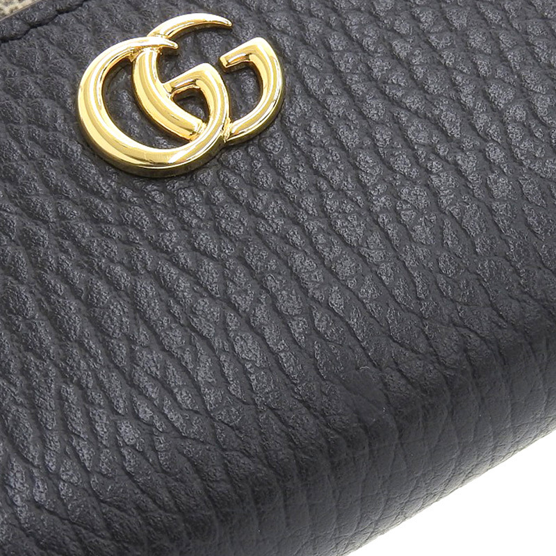 グッチ GUCCI GGマーモント ミニウォレット コンパクト財布 PVC/レザー ブラック/ベージュ ミニウォレット 658609 中古 新入荷 GU0384_画像5