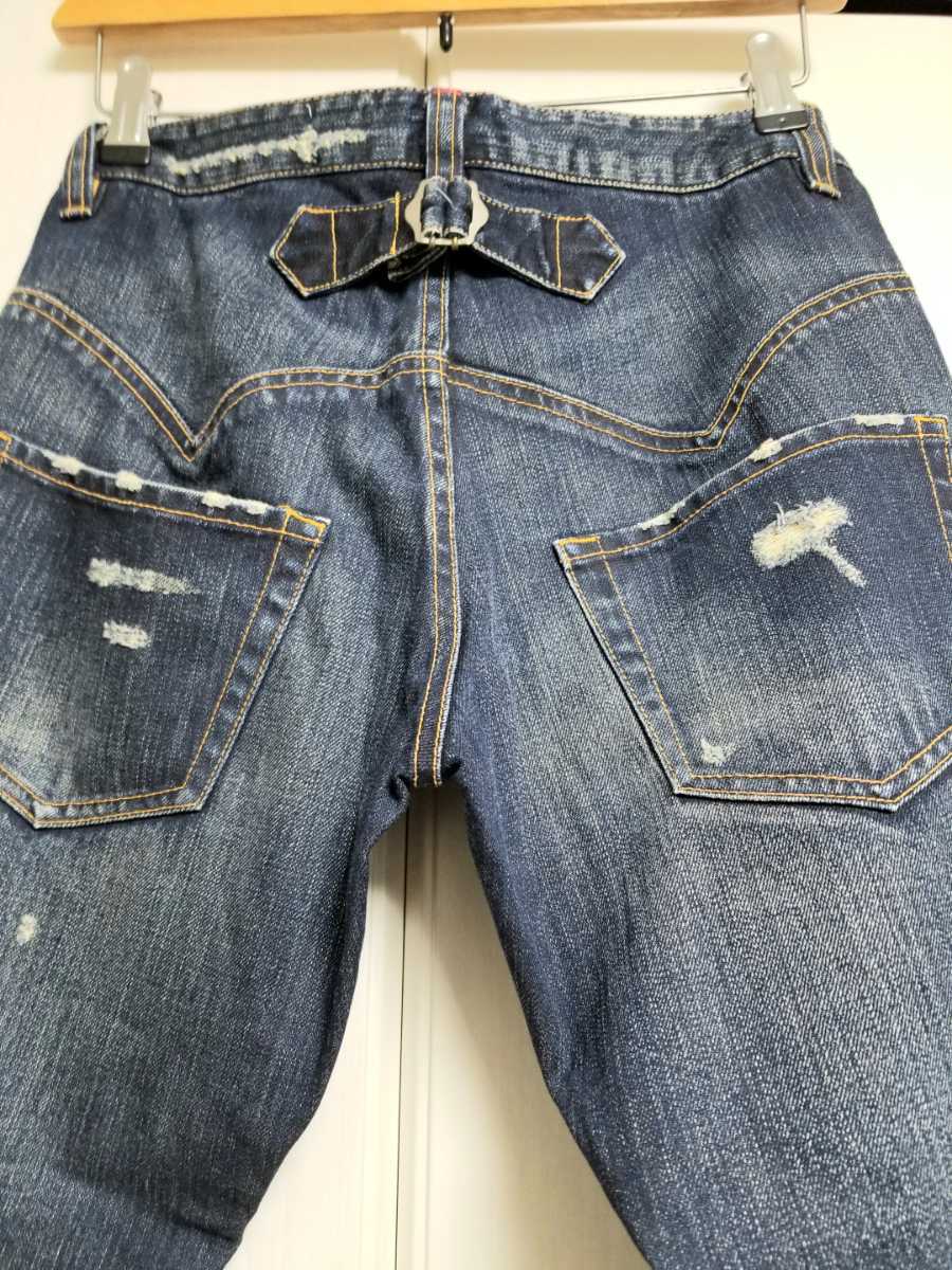 スナオクワハラ デニムパンツ sunaokuwahara ダメージ加工 Sサイズ
