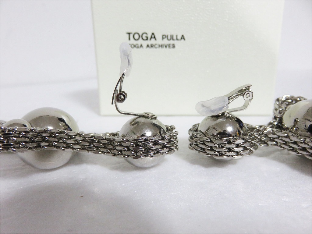 送料無料 定価1.3万 新品 TOGA PULLA Clover earrings シルバー 日本製 トーガ プルラ イヤリング_画像4