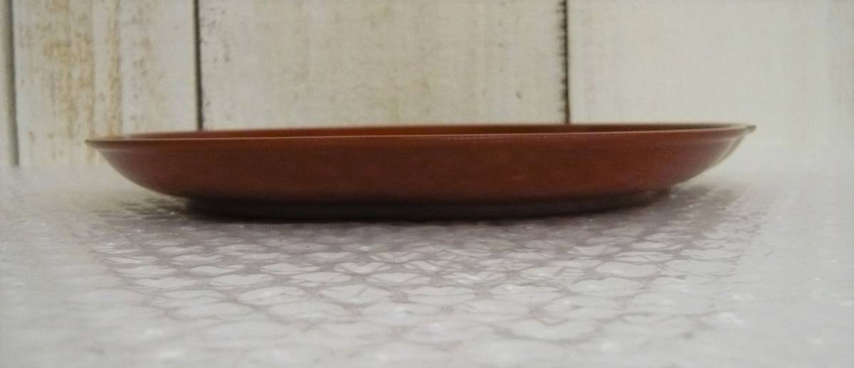 伝統工芸 工芸美術 美術漆器「梅皿 金彩夫婦鶏文 梅盆 樹脂製 未使用 元箱付」盆 菓子器 菓子皿 トレイ カフェスタイルの画像3