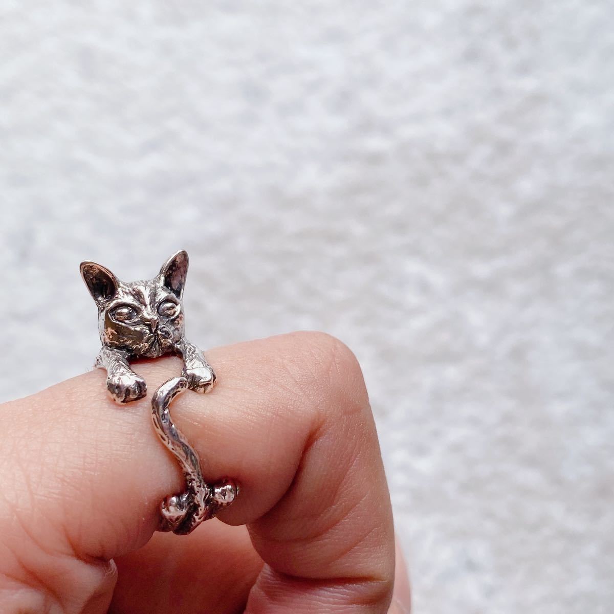 シルバーリング 指輪 ユニセックス メンズ アクセサリー 猫 通販