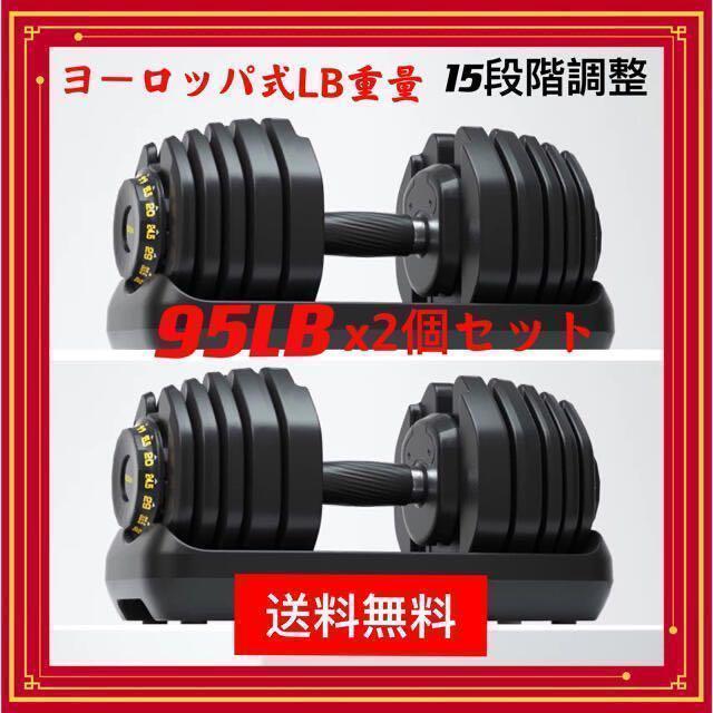 調整式ダンベル95LBx2セット可変式ダンベル筋トレ 15段階調節