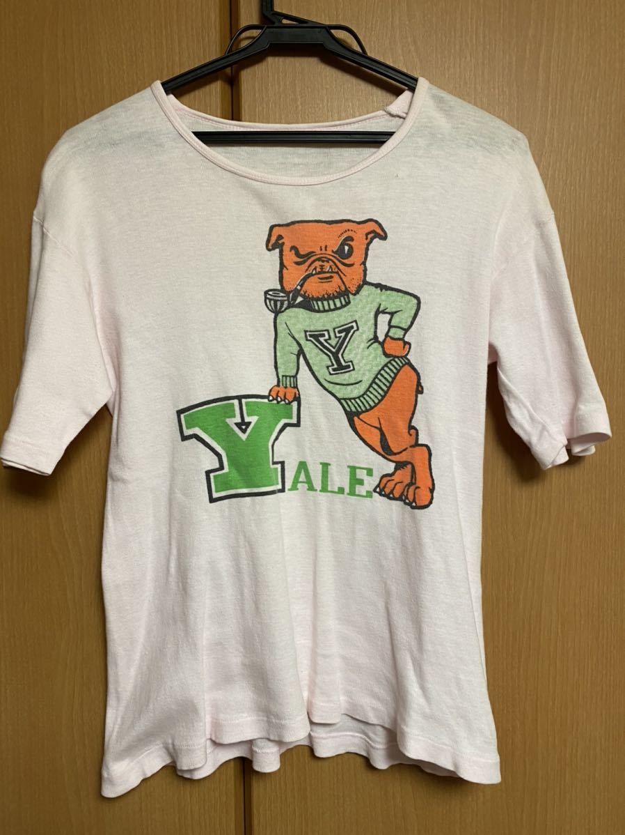 イェール大学 Tシャツ ハンサム・ダン ブルドッグ ヴィンテージ Yale University USA College 古着_画像1