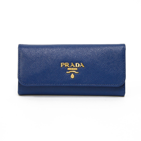 PRADA キーケース レザー プラダ サフィアーノレザー 6連 ブルー