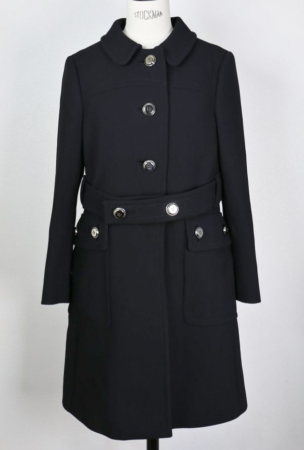 11AW PRADA プラダ メタルボタン ブラック ウール コート 42 black