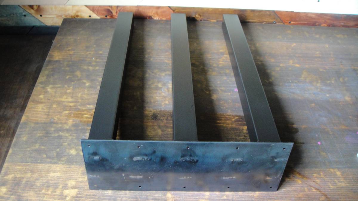 マットブラックでアイアンな極太鉄脚♪50×400×650mm Ш型 2脚ver