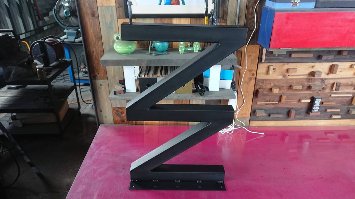 マットブラックでアイアンな極太鉄脚♪ 50×400×650mm ZZ型 2脚 マットブラックでアイアンな極太鉄脚♪ 50×400×650mm ZZ型 2脚