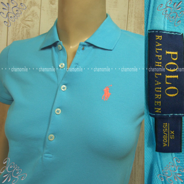  beautiful goods PORO RALPH LAUREN* Polo Ralph Lauren * size XS deer no. Logo embroidery polo-shirt light blue standard practical use piling put on beautiful Silhouette Golf smaller 