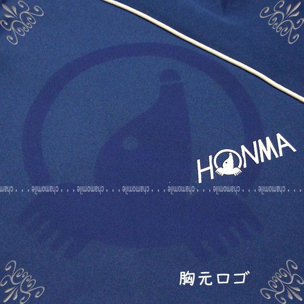 送料無料 新品 HONMA★本間ゴルフ★サイズL BERES AIZU ストレッチ素材 ブルゾン 青色 BLUE ゴルフ 重ね着 ジャケット ロゴプリント 練習_画像2