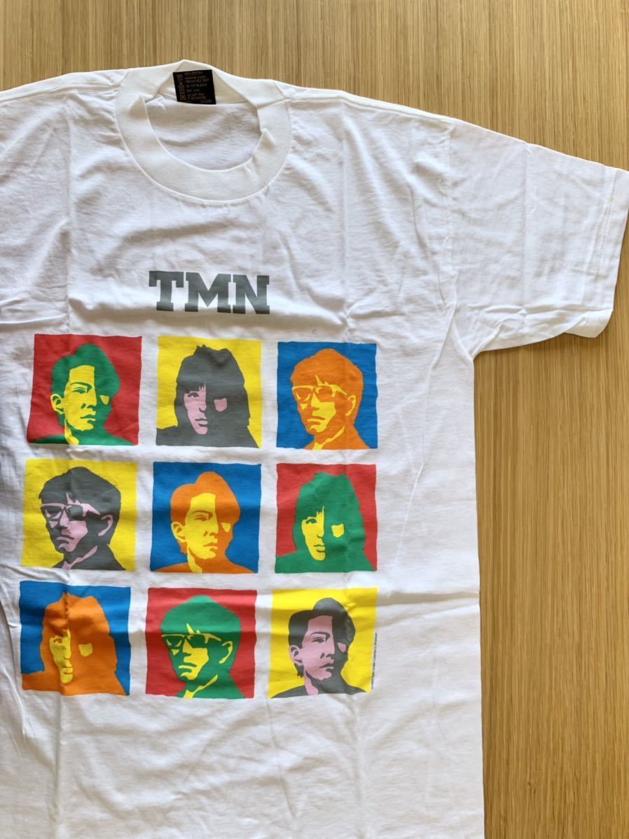 TM NETWORK TMN 90s Tシャツ L 白 ホワイト 小室哲哉 宇都宮隆 木根