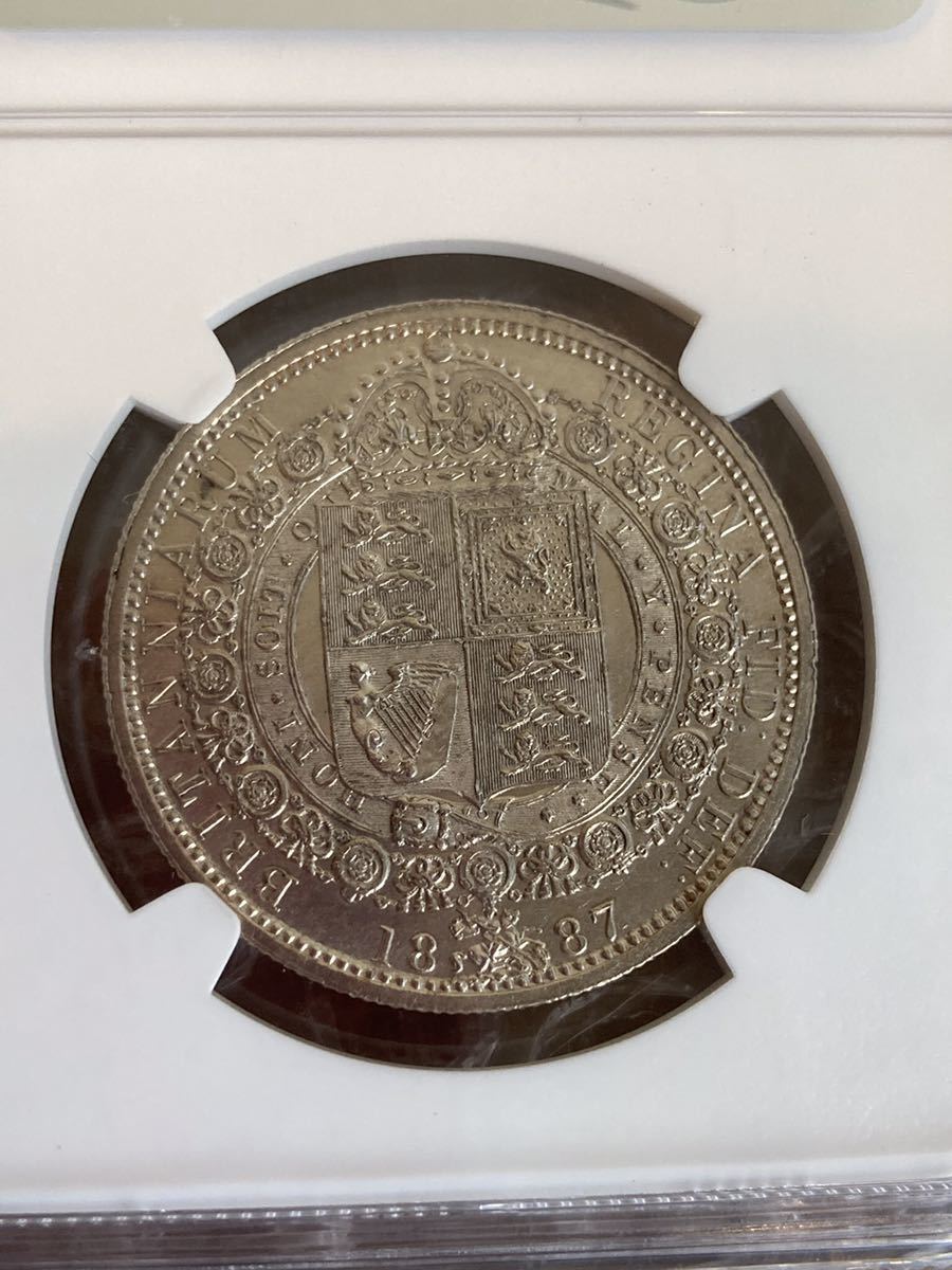 NGC鑑定UNC】1887年 ジュビリーヘッド 1/2 ハーフクラウン銀貨 NGC鑑定UNC】1887年 ジュビリーヘッド 1/2 ハーフクラウン銀貨