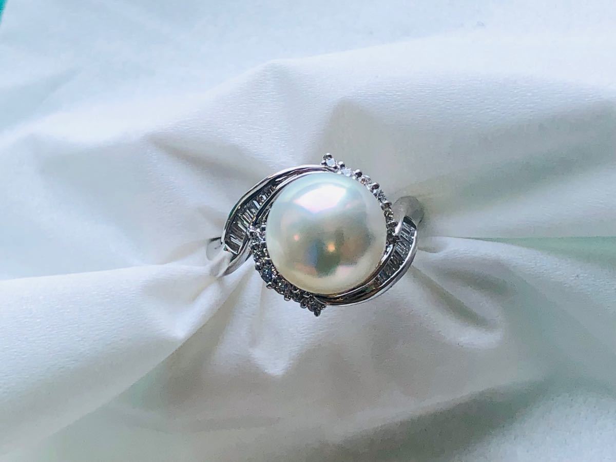 高い素材 PT900パールダイヤモンドリング 0.22ct - akgtcanada.com