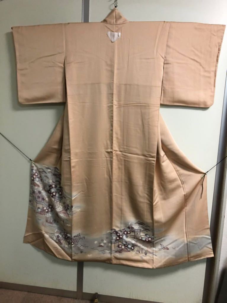 半額SALE☆ メ3010 正絹 色留袖 着物 仕付け糸付き1つ紋付き 留袖