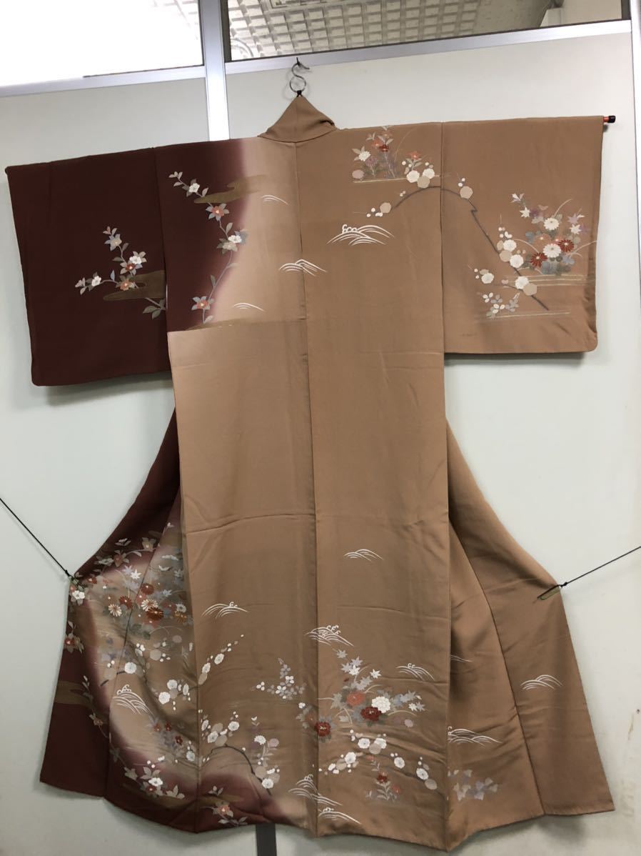 2021年のクリスマスの特別な衣装 メ3001 加賀友禅　一つ紋付き　付け下げ訪問着　正絹 仕立て上がり