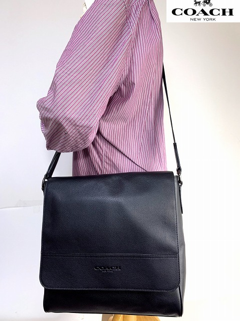 極美品 送料無料 コーチ メンズ COACH ヒューストン スムース カーフ