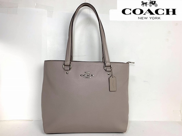 送料無料★ コーチ COACH ラグジュアリー ペブルド レザー ベイ トートバッグ ビジネストート 肩掛け可能_画像1