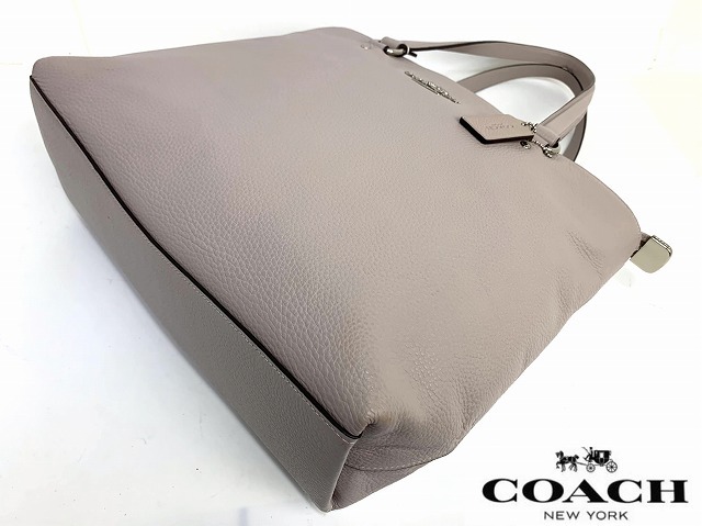 送料無料★ コーチ COACH ラグジュアリー ペブルド レザー ベイ トートバッグ ビジネストート 肩掛け可能_画像6