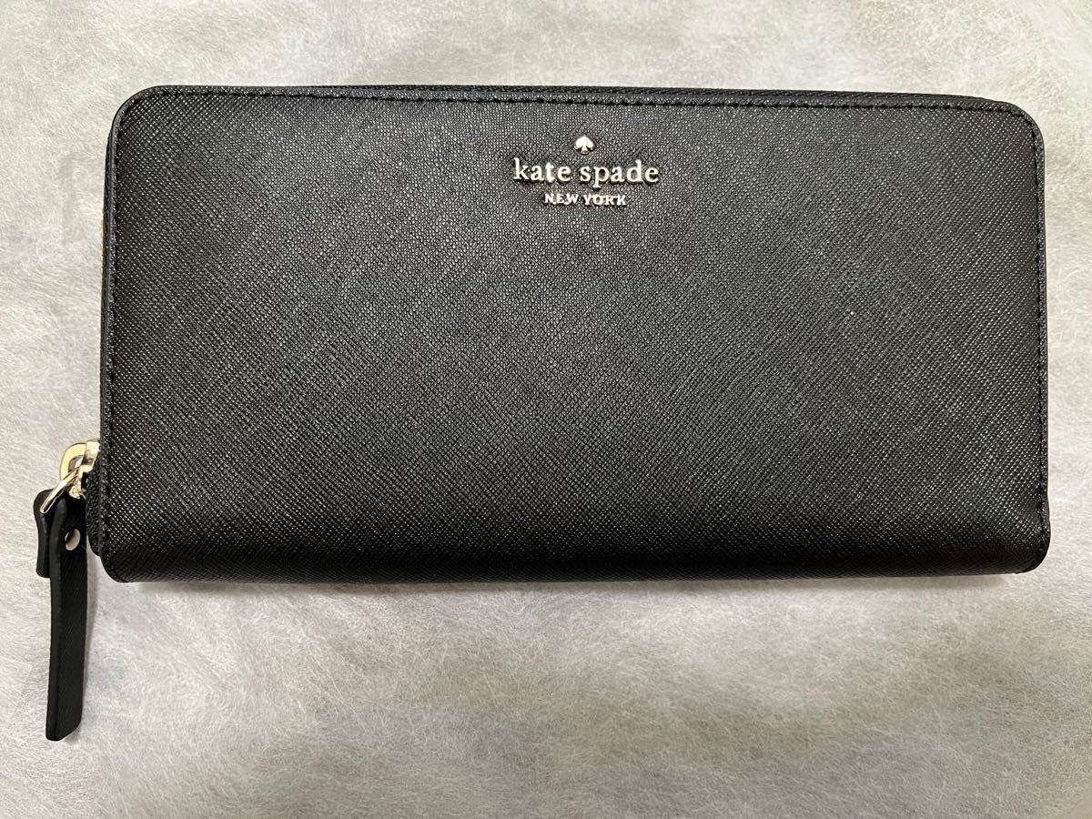 ケイトスペード 長財布　ラウンドジップ　シンプル　ブラック kate spade 財布 ラウンドファスナー ケイトスペード長財布