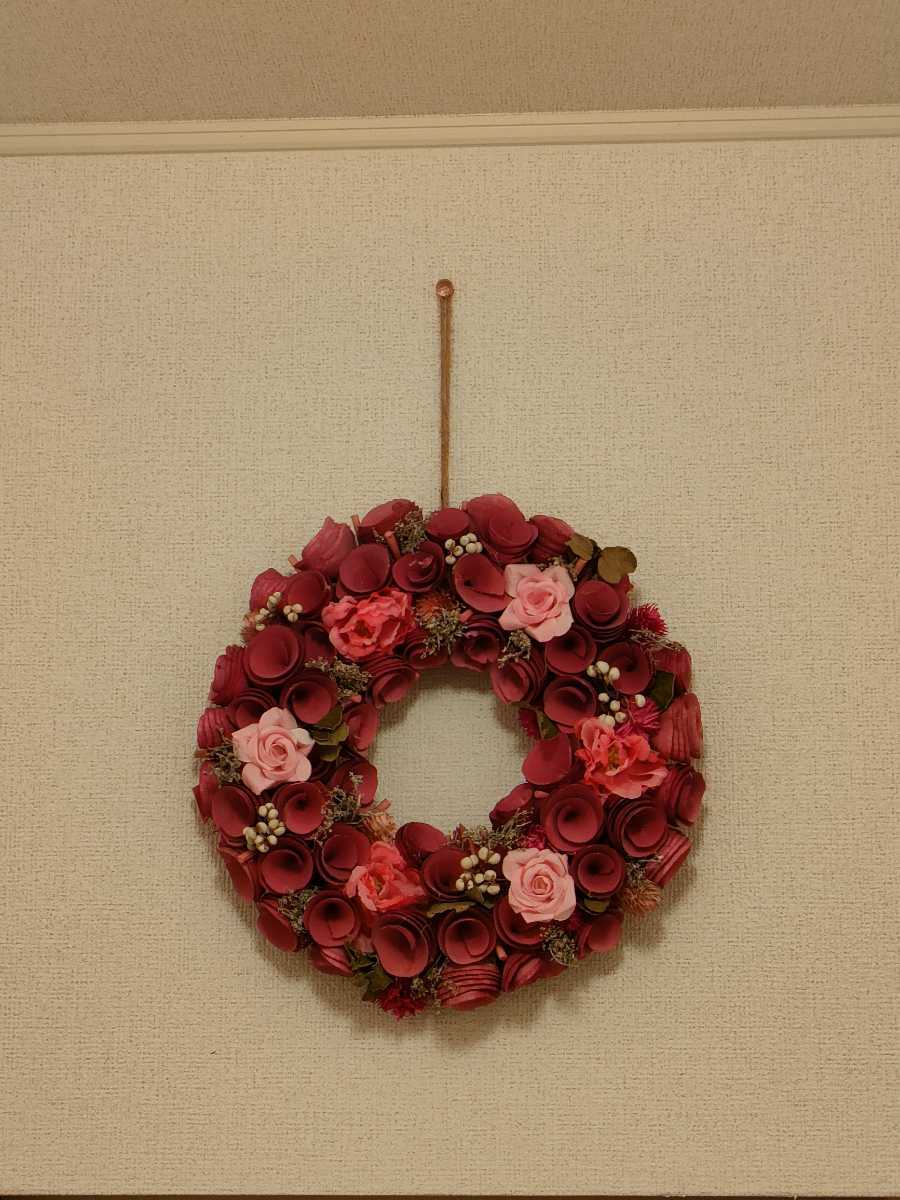 [ new goods ] one annual ornament .. flower lease!( wine red ) entranceway .. part shop. decoration .! in present .!