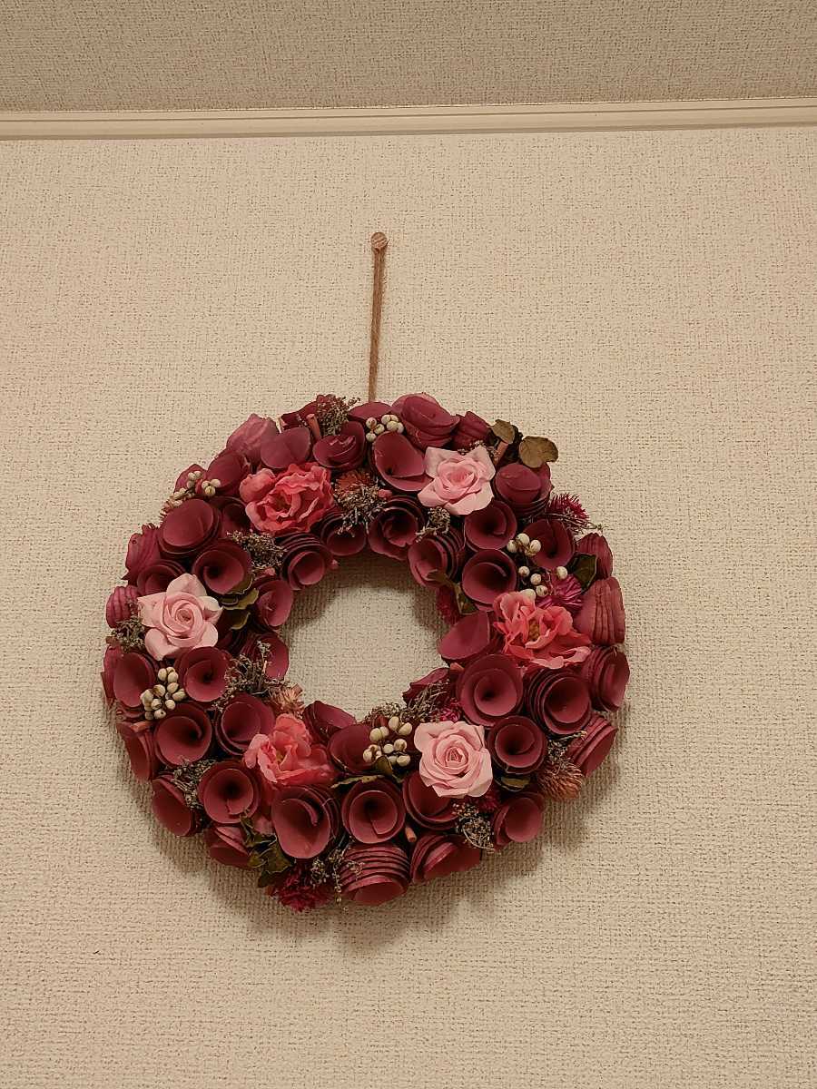 [ new goods ] one annual ornament .. flower lease!( wine red ) entranceway .. part shop. decoration .! in present .!