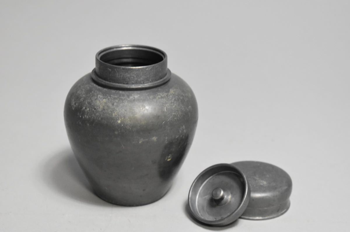 英】582「点銅」銘 古錫茶壷 中国美術 煎茶道具 茶道具 錫製 茶入 茶葉